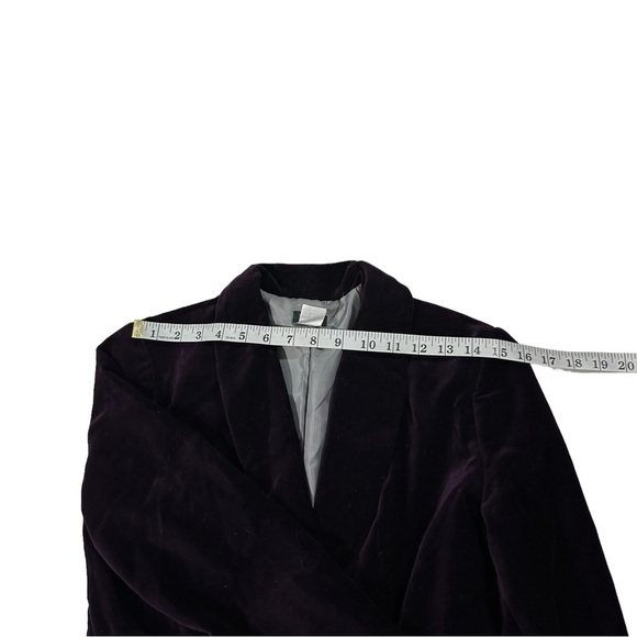 J Crew Purple 2 Button Velvet Blazer Sz 4 Jewel Tone 100% Cotton Lined Jacket - Picture 15 of 16